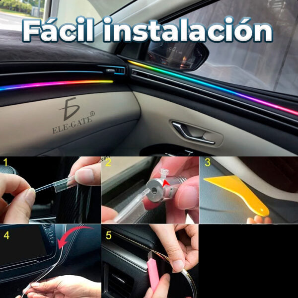 Tira De Luces Led De Fibra Óptica Rgb Con Control Y Conexión Usb