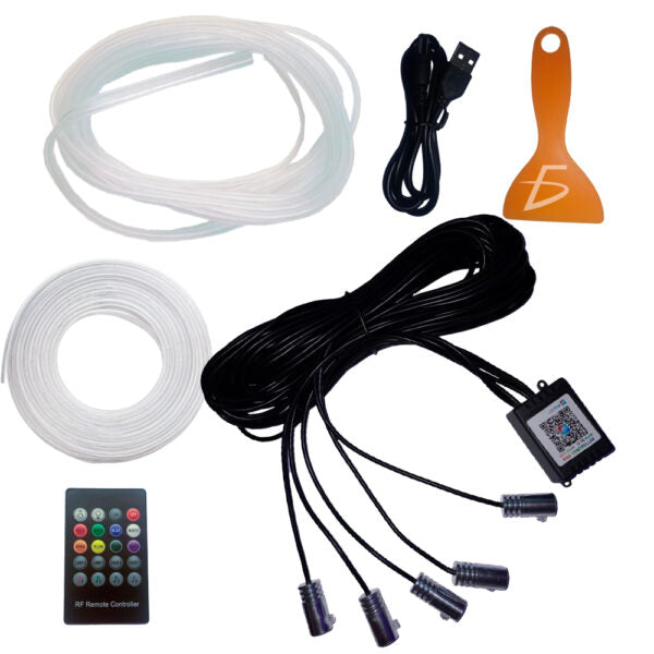 Tira De Luces Led De Fibra Óptica Rgb Con Control Y Conexión Usb