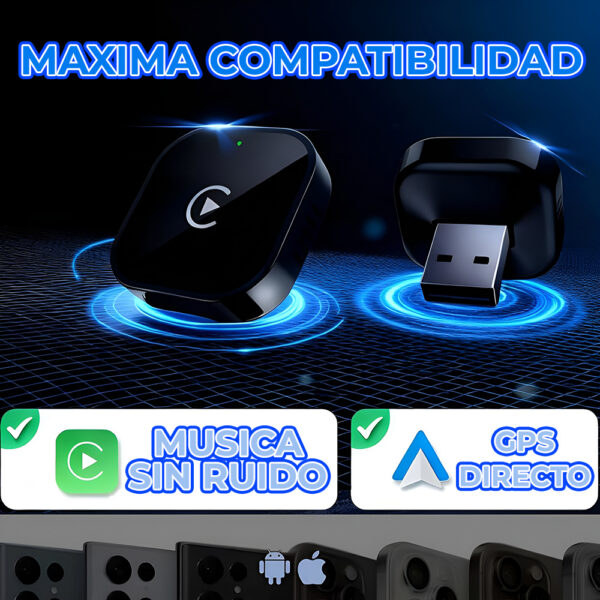 Adaptador Inalámbrico 2 En 1 Para Carplay Y Android Auto
