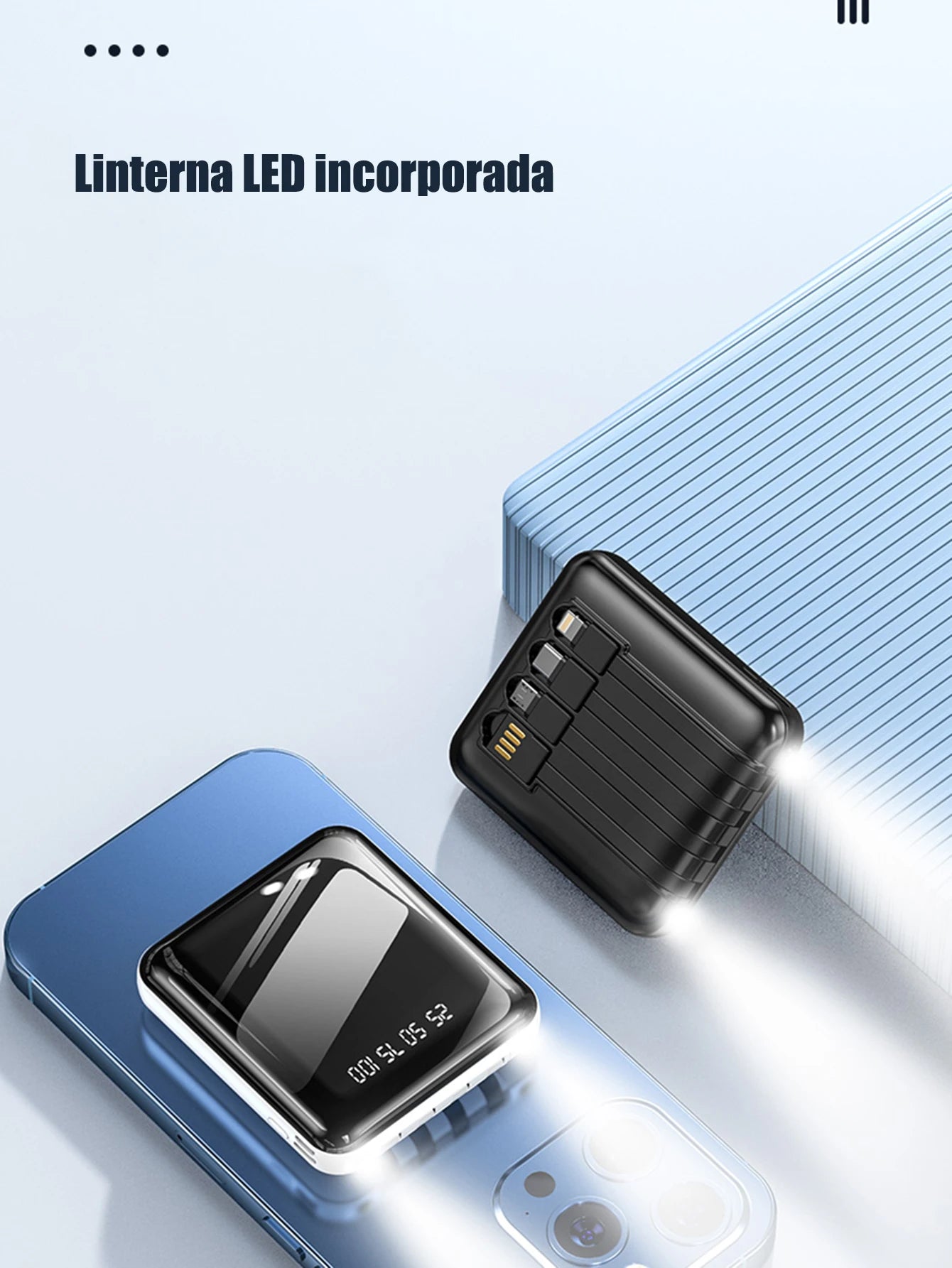 Power Bank Batería Portátil 20000mah B Tipo C Micro USB