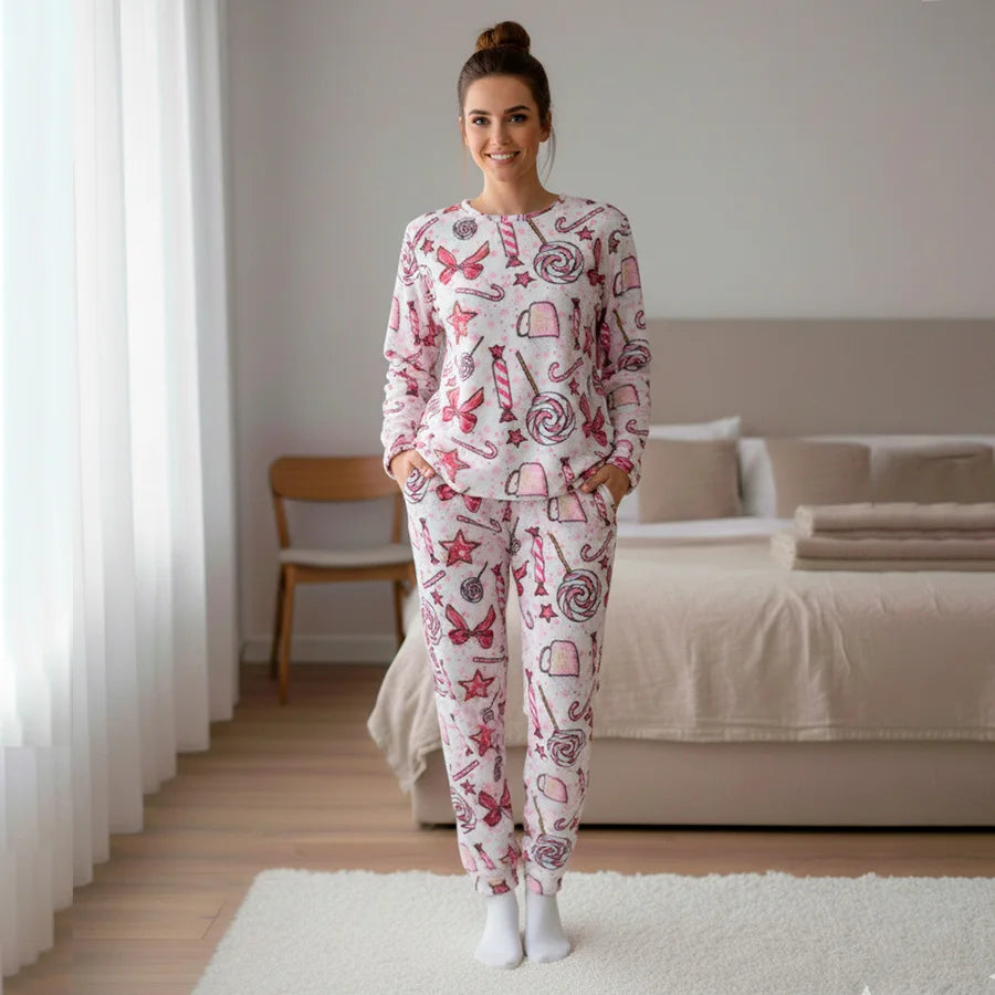 Pijama de 2 Piezas Ultra Suave - Estampado y Modelo al Azar