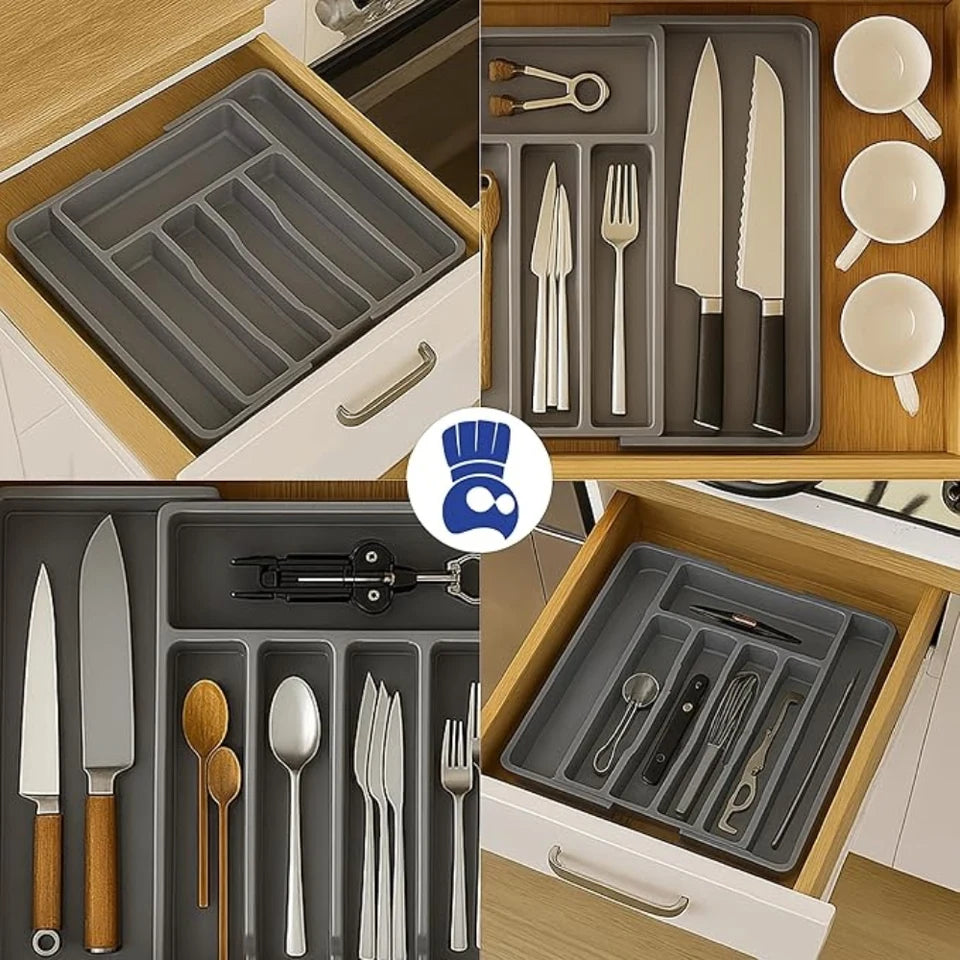 Organizador de Cubiertos Expandible 33–57 cm para Cajón