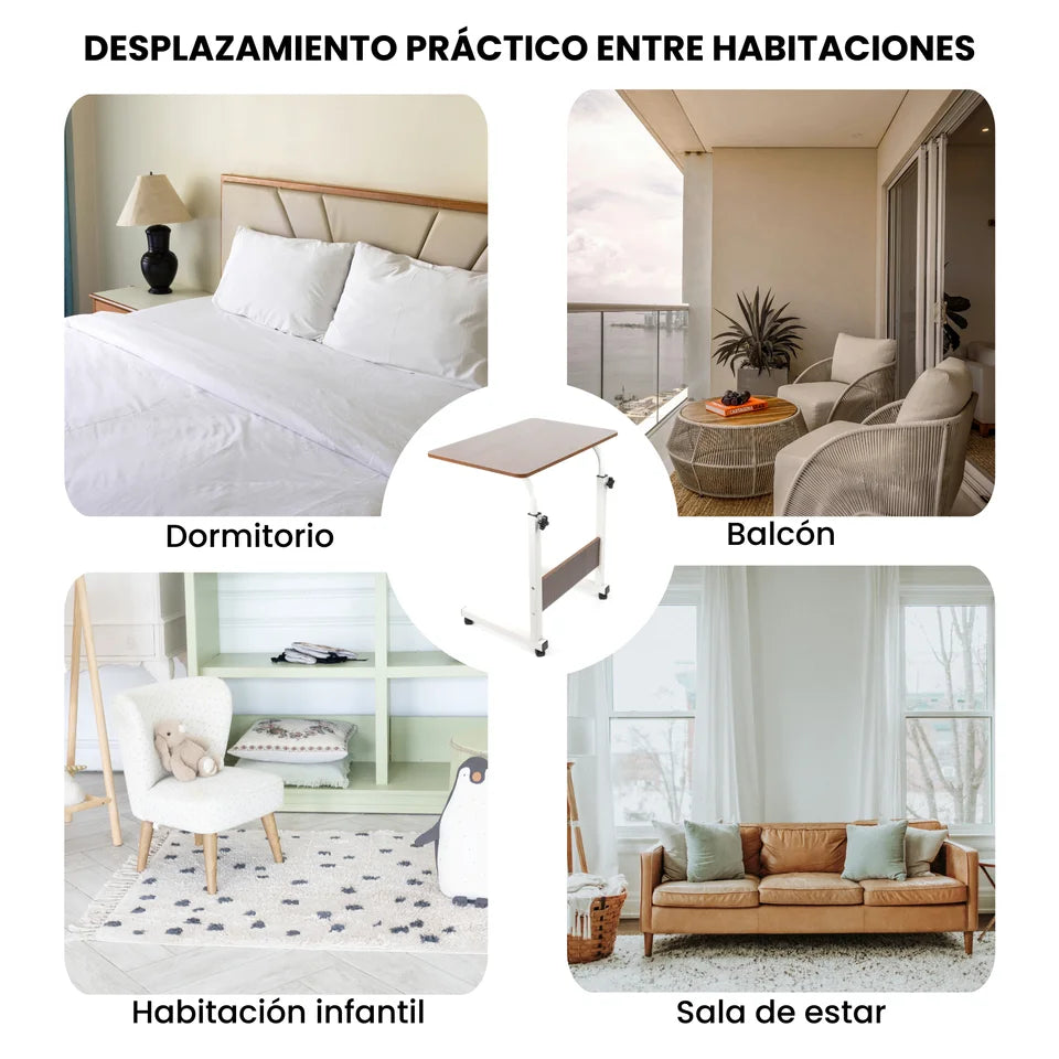 Escritorio Móvil Ajustable con Ruedas