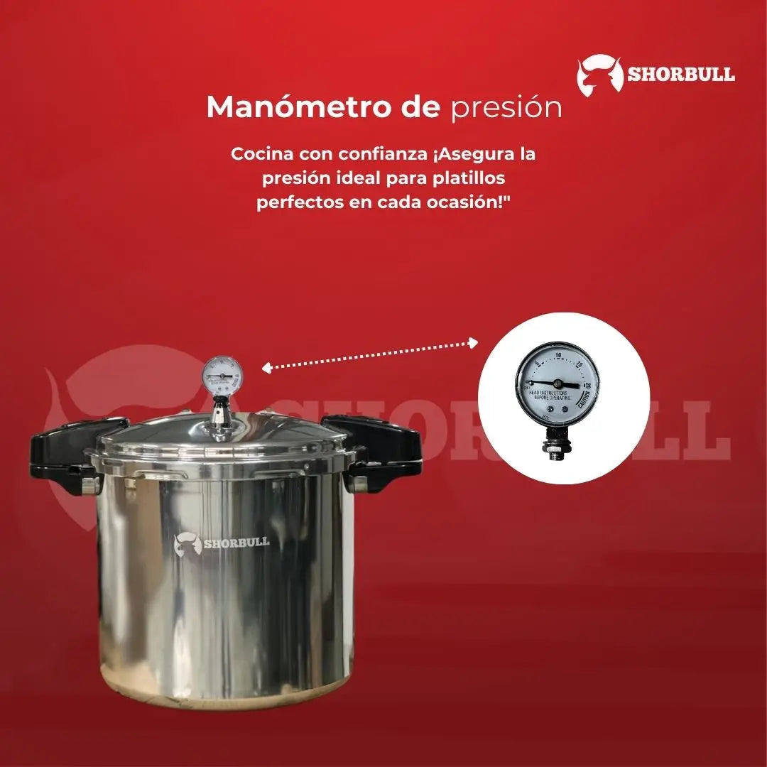 Olla a Presión de Seguridad Shorbull de 23 Litros de Aluminio