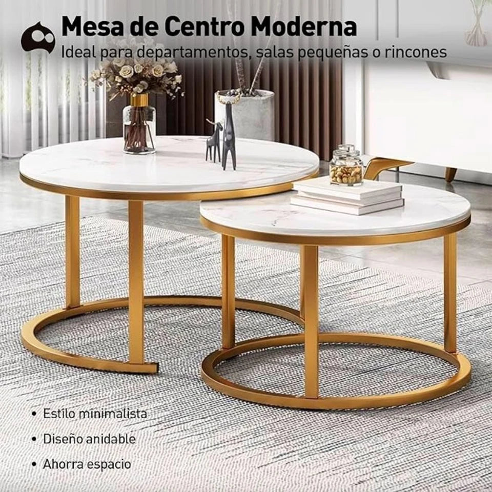 Set de 2 Mesas de Centro Circulares