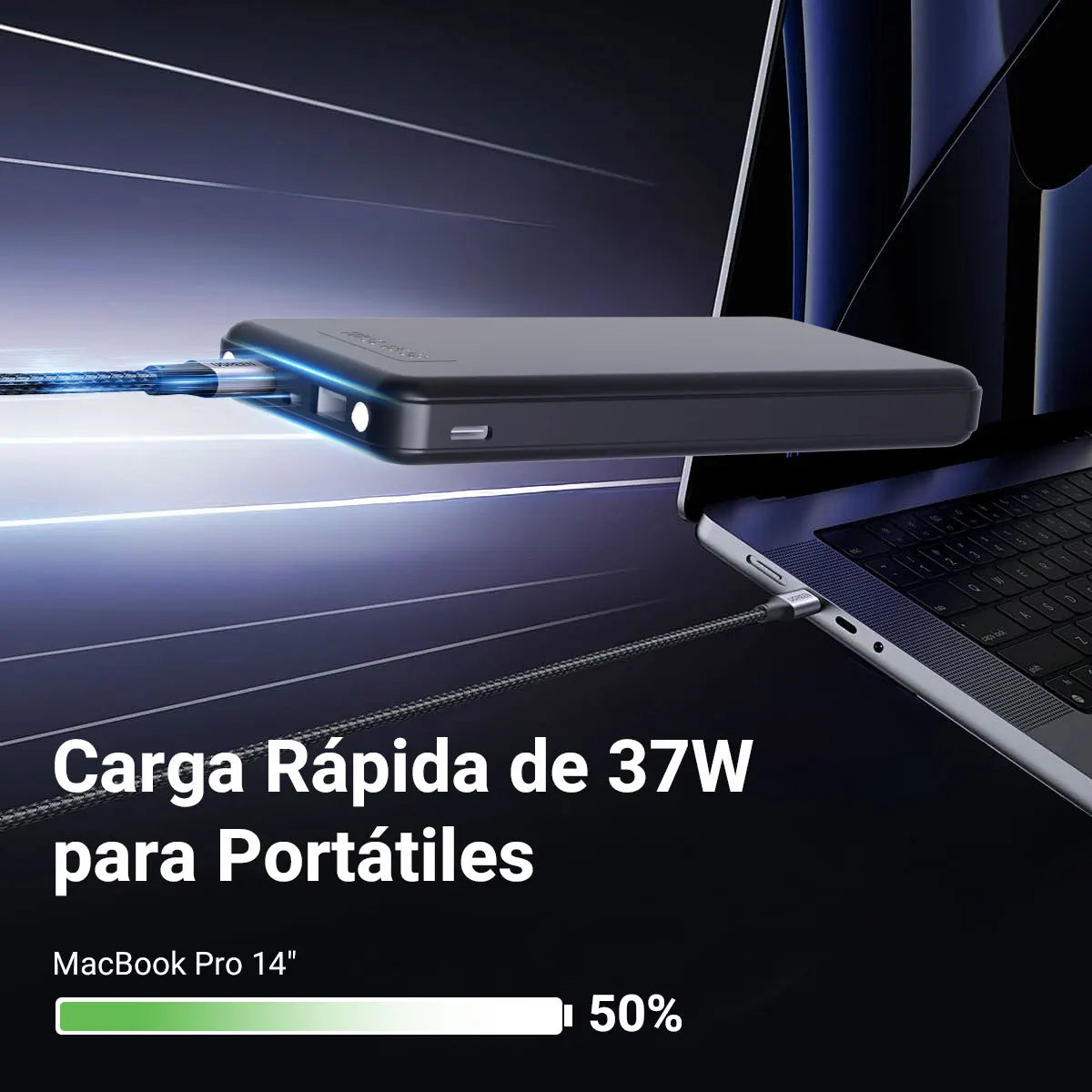 Cargador Rápido 3 USB Puertos y Pantalla LED
