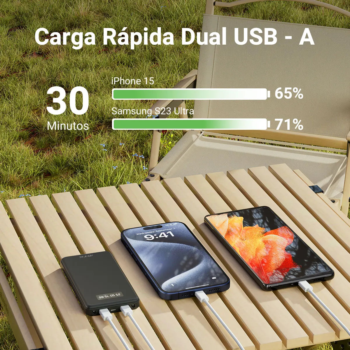 Cargador Rápido 3 USB Puertos y Pantalla LED