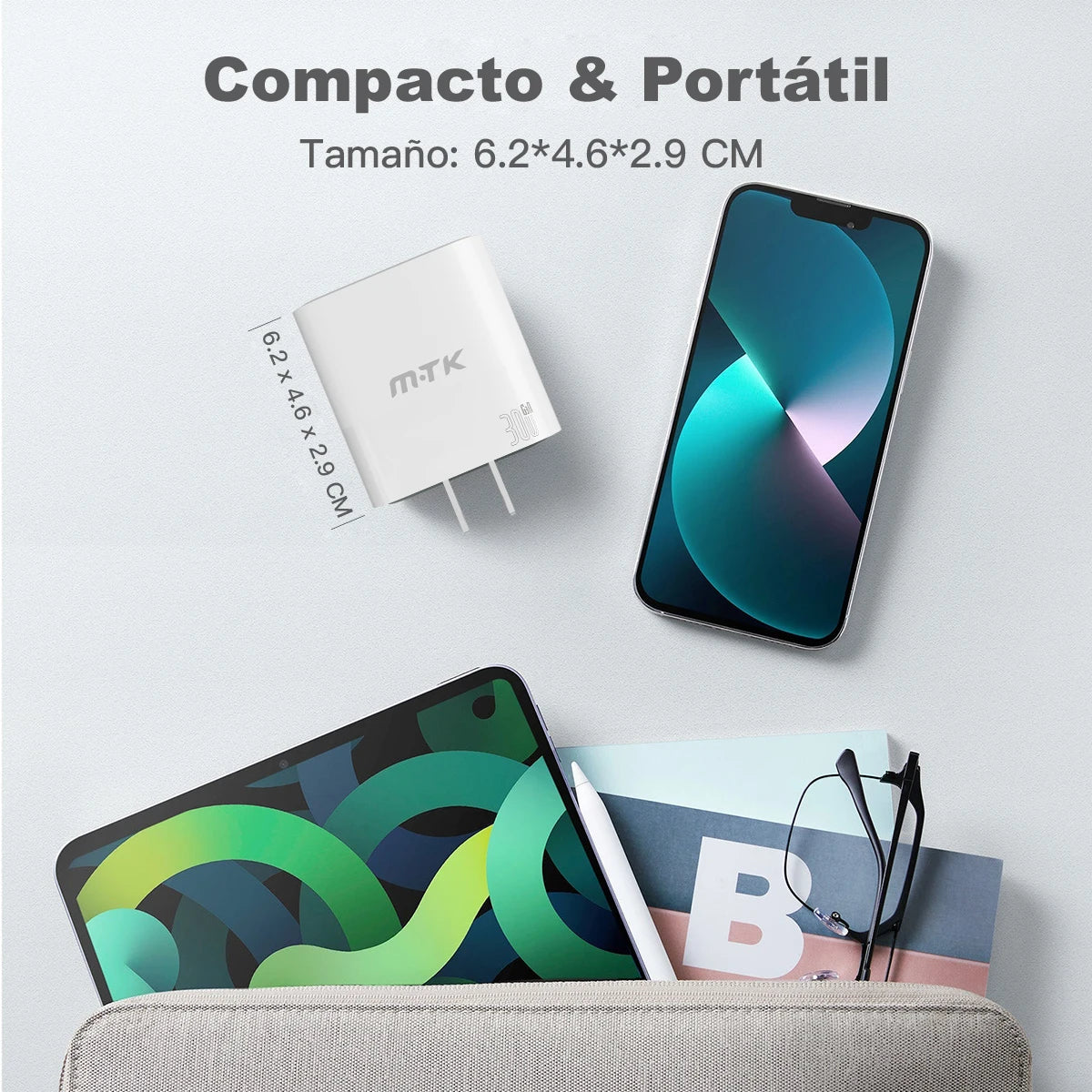 Cargador rápido USB C de 30 W