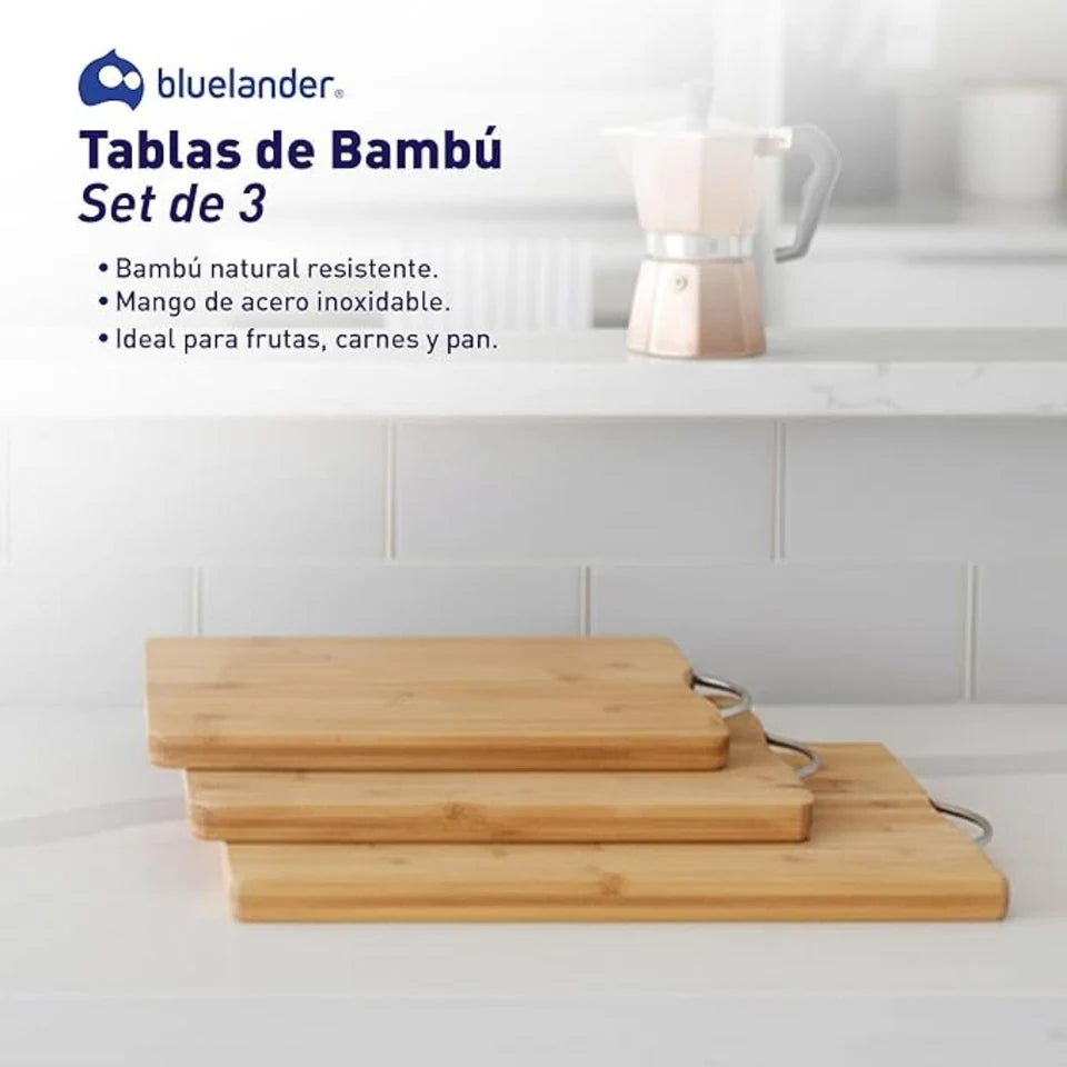 Set de 3 Tablas de Bambú