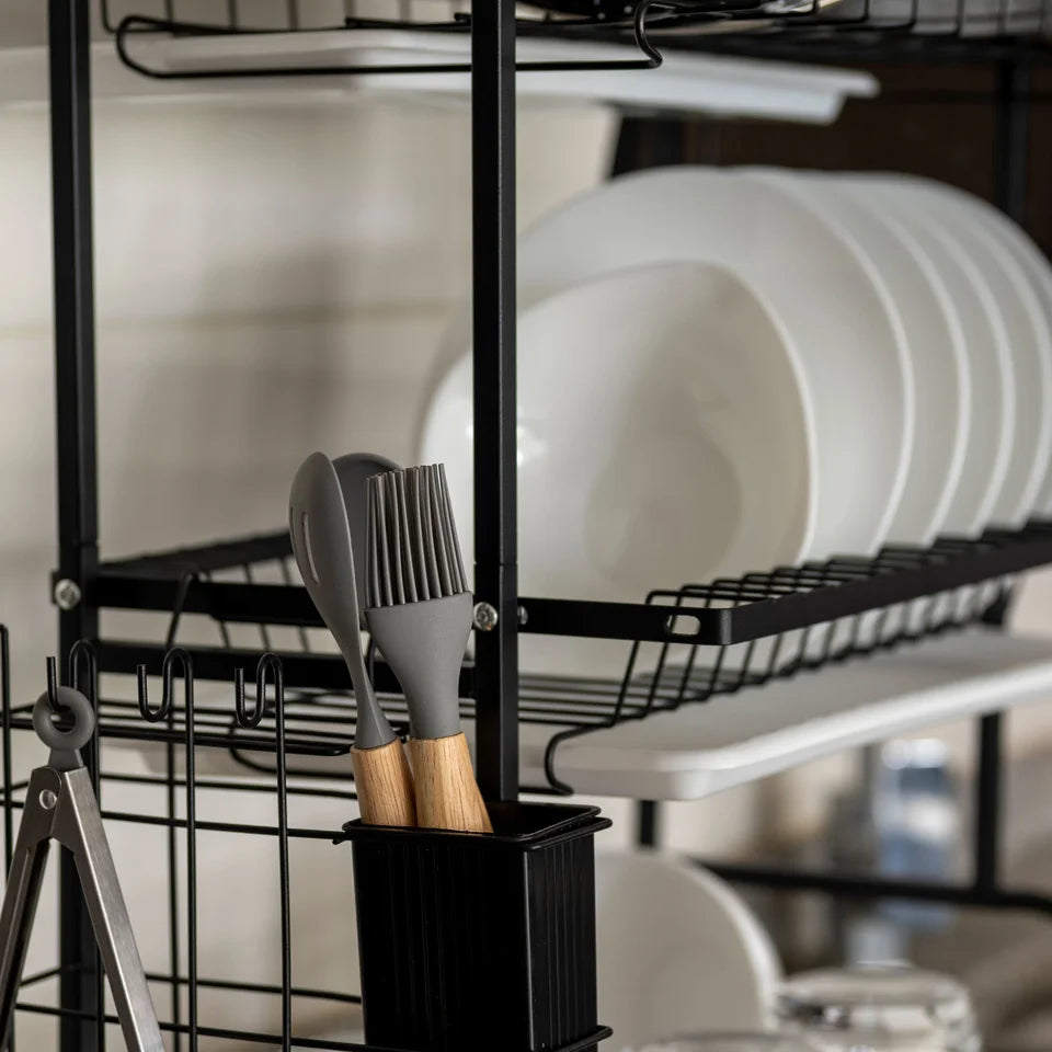 Escurridor de Platos de 3 Niveles con Organizador