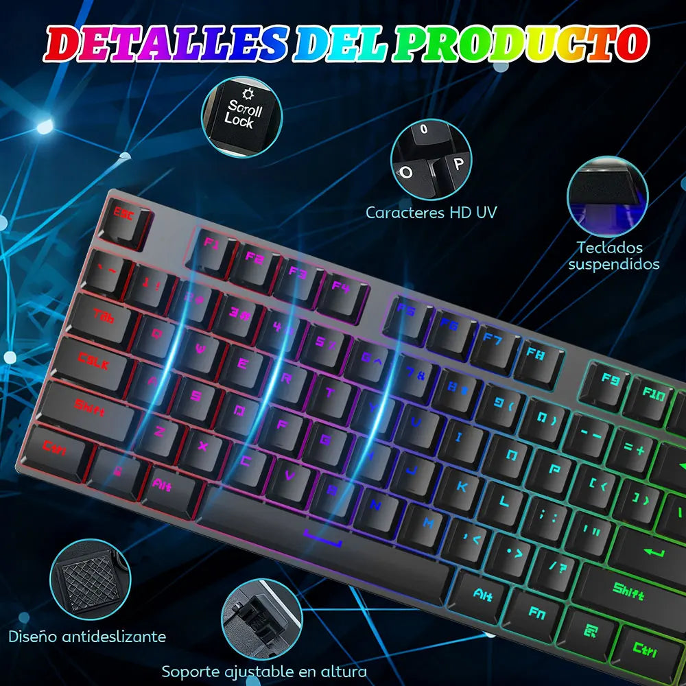 Teclado mecanico,Kit Teclado Y Mousratón