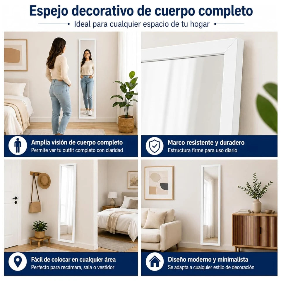 Espejo de Cuerpo Completo Blanco