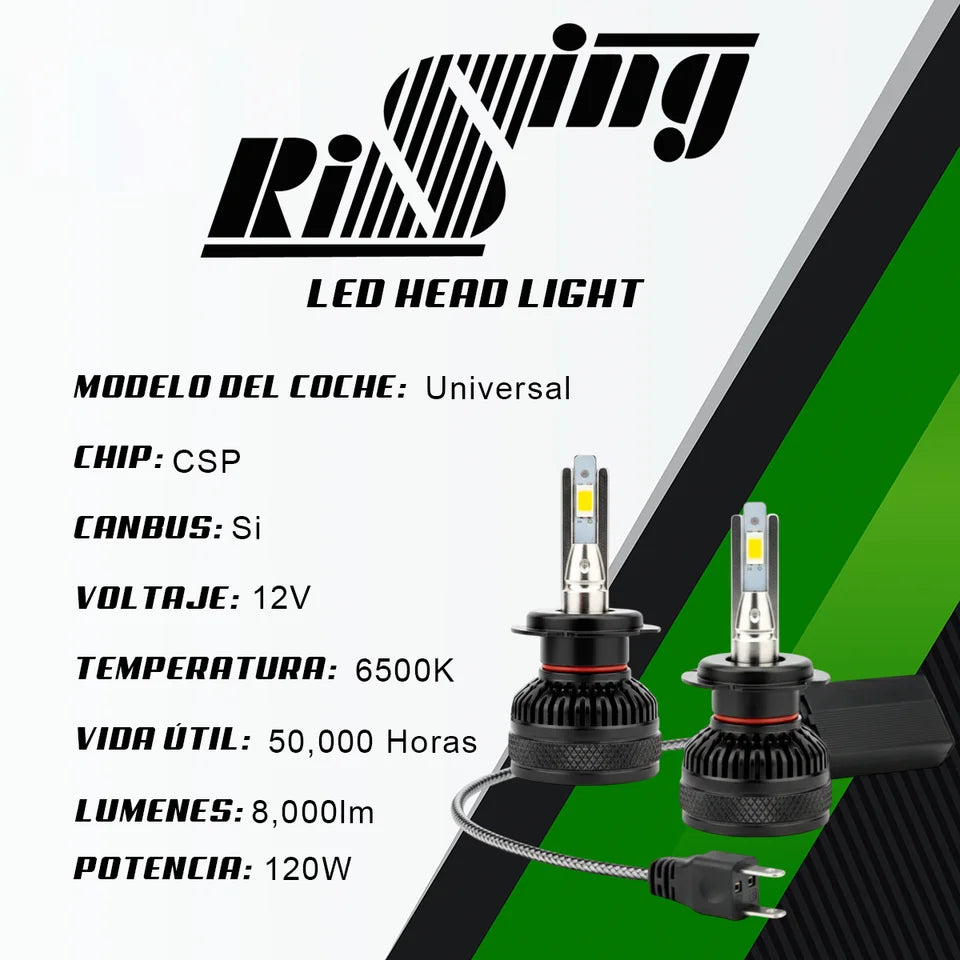 Kit Faros Led Chip Csp H7 H11 9005 9006 40000 Lumen Y Canbus