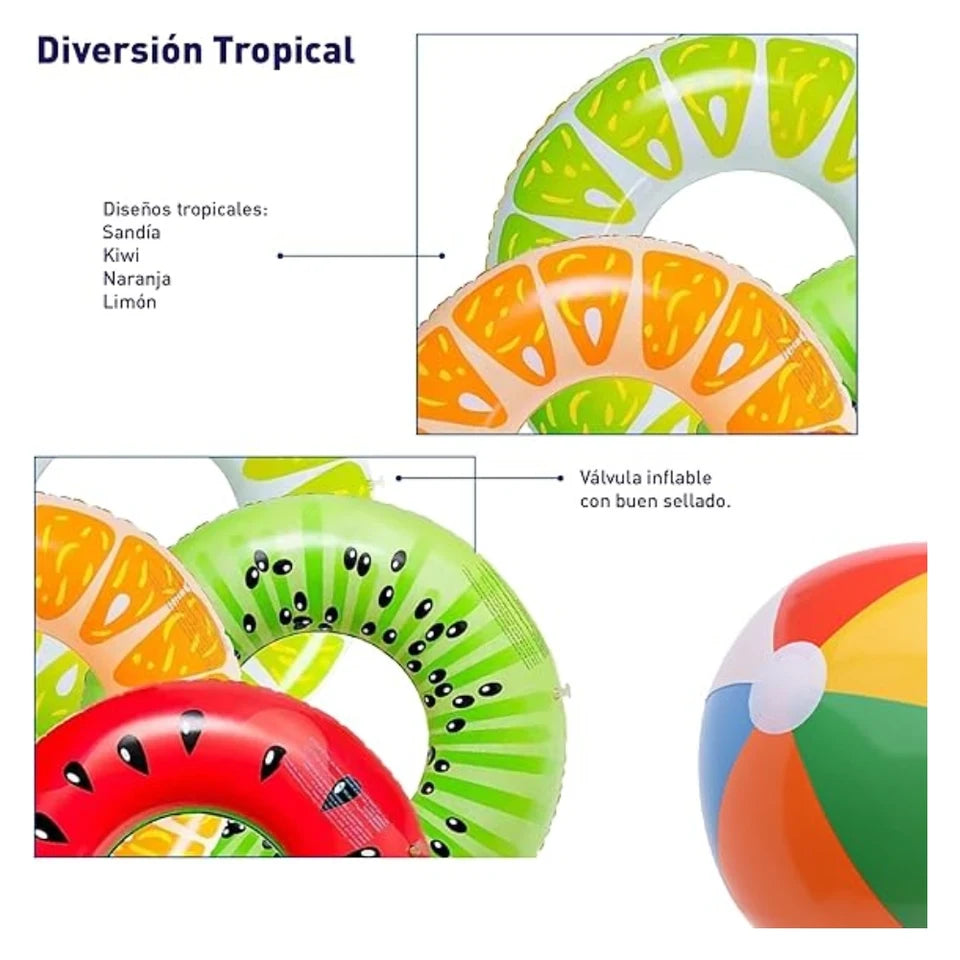 Kit de 7 Flotadores Inflables de Piscina