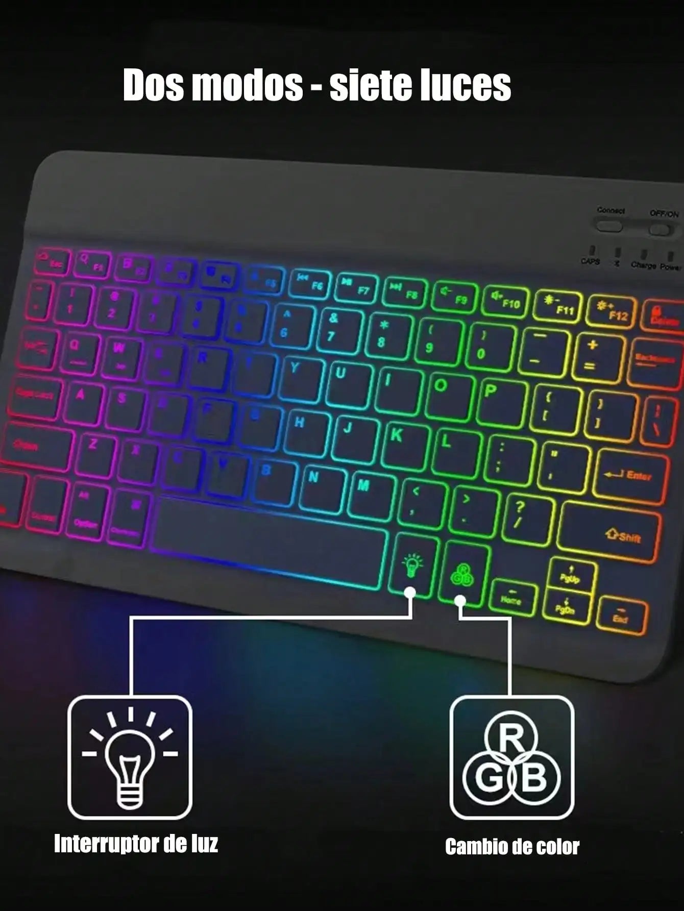Mini teclado ultradelgado silencioso inalámbrico Bluetooth
