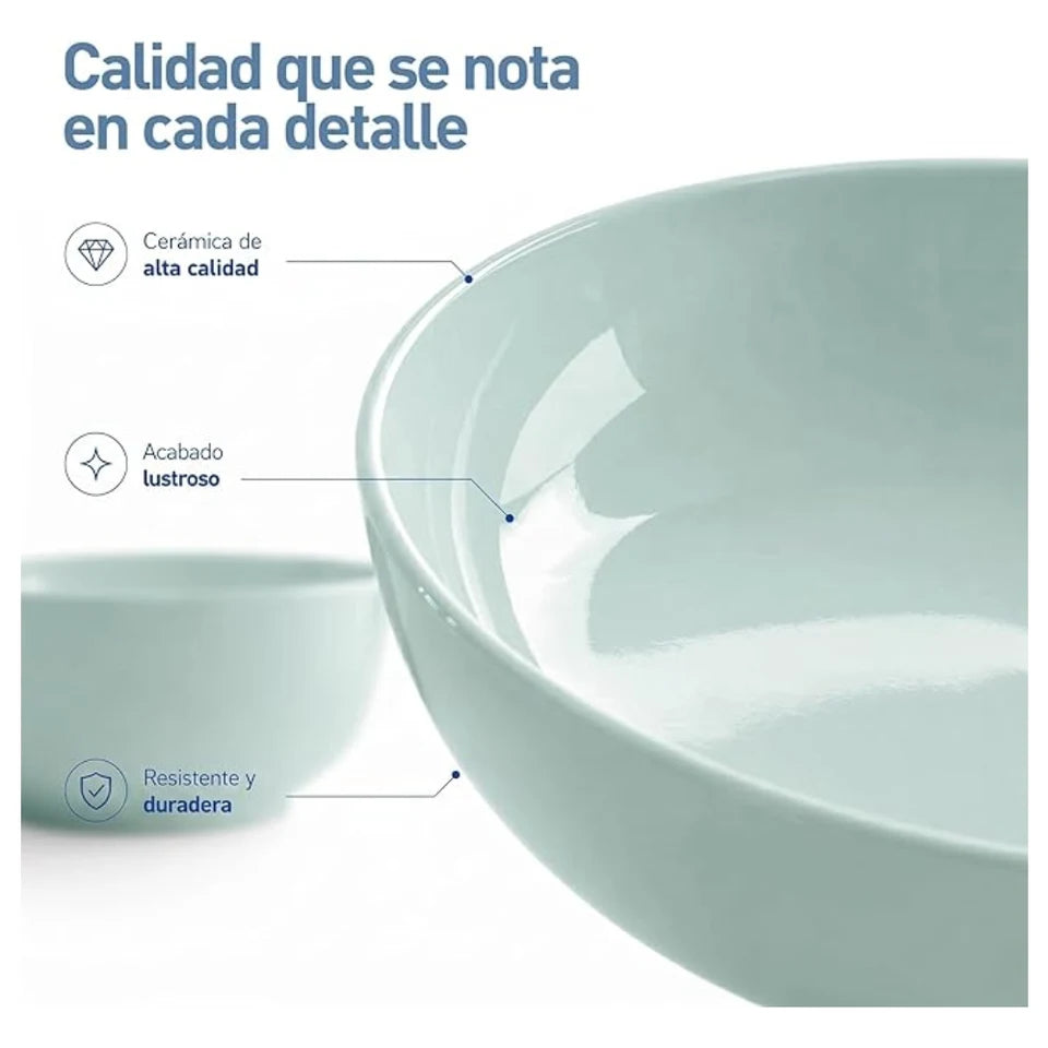 Vajilla de Cerámica 12 Piezas Diseño Elegante