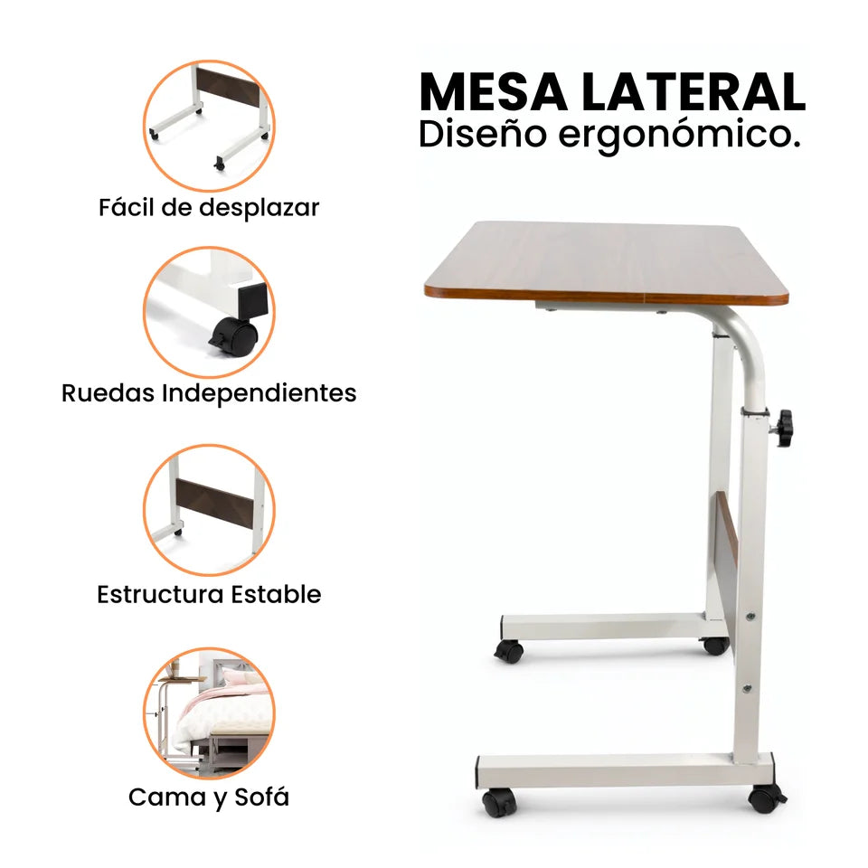 Escritorio Móvil Ajustable con Ruedas