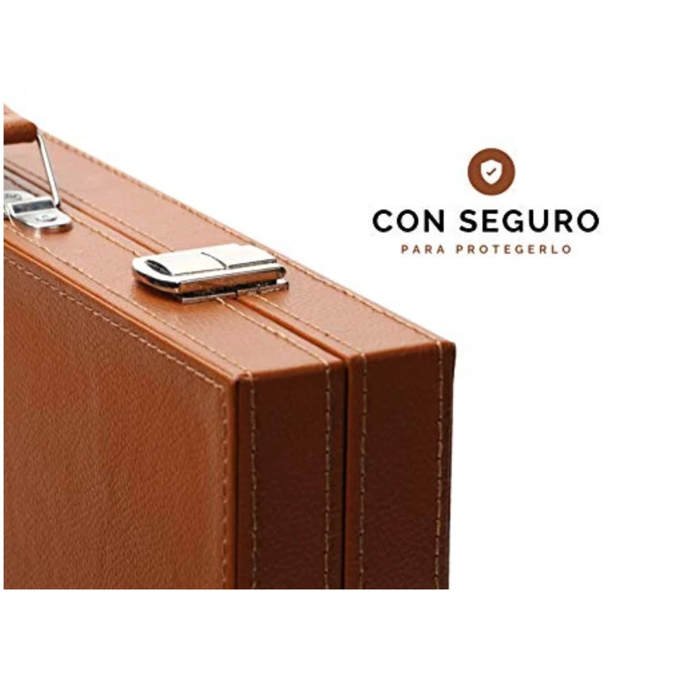 hanylish Backgammon de Cuero Sintético Profesional Elegante