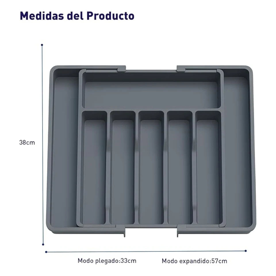 Organizador de Cubiertos Expandible 33–57 cm para Cajón