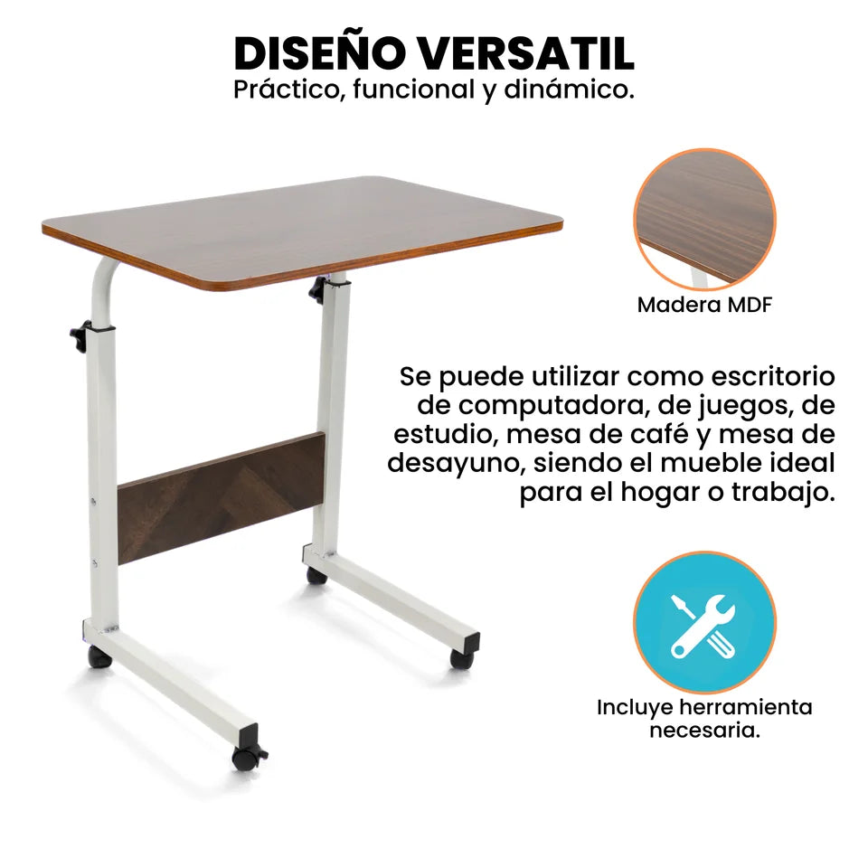 Escritorio Móvil Ajustable con Ruedas