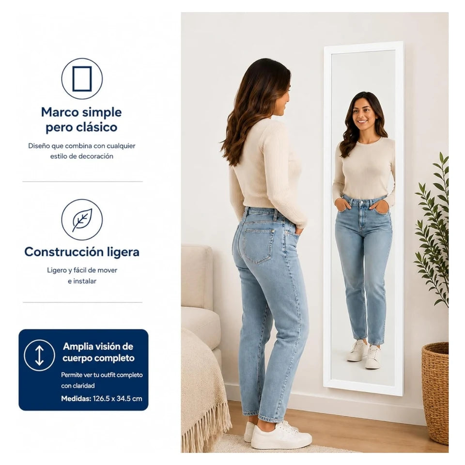 Espejo de Cuerpo Completo Blanco