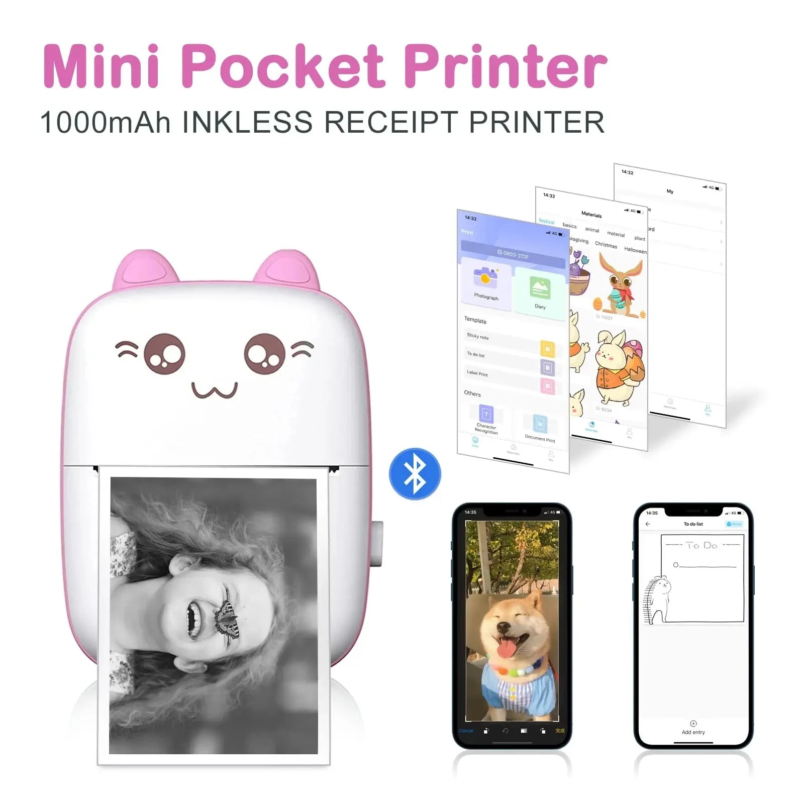 Mini impresora térmica portátil