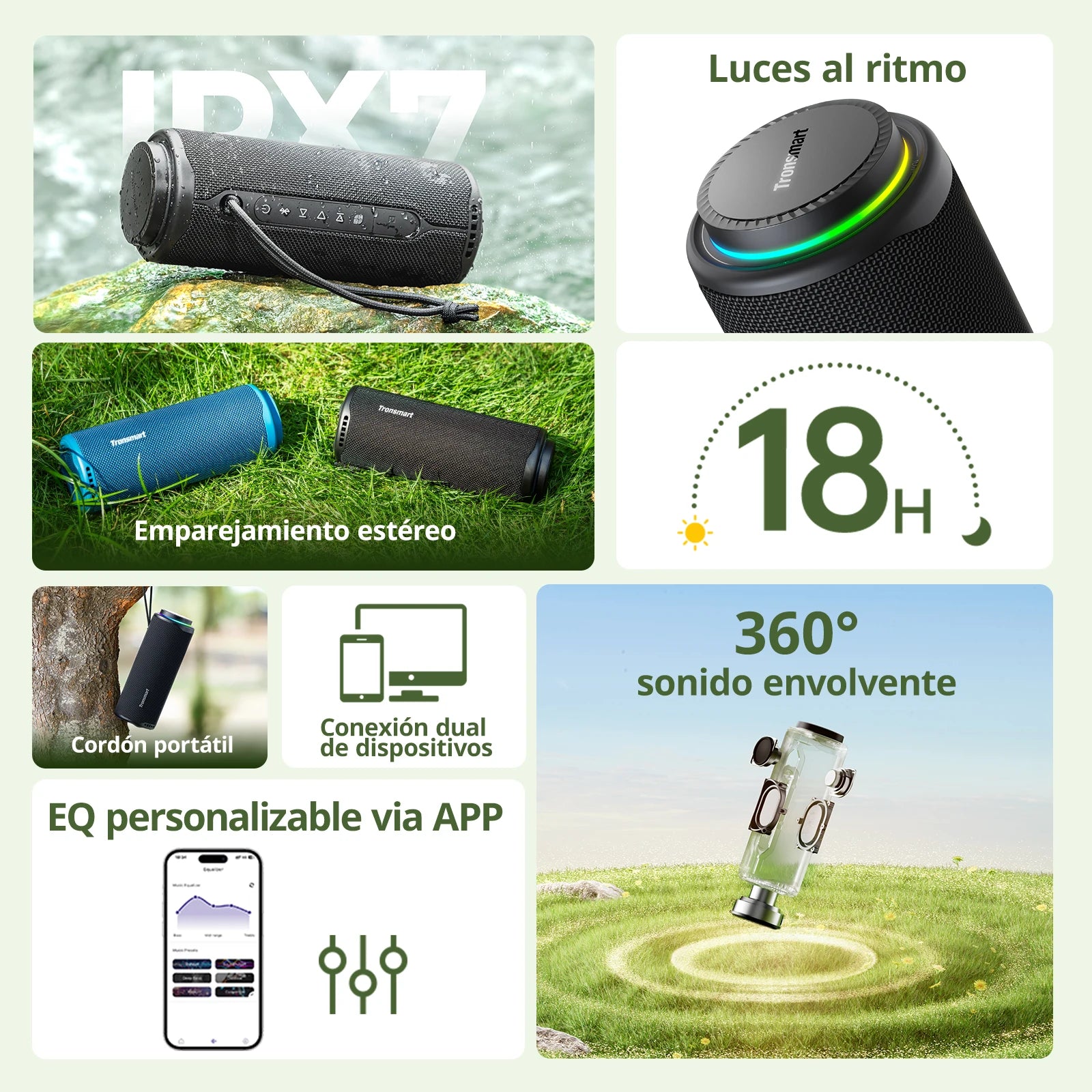 Altavoz Bluetooth portátil resistente al agua