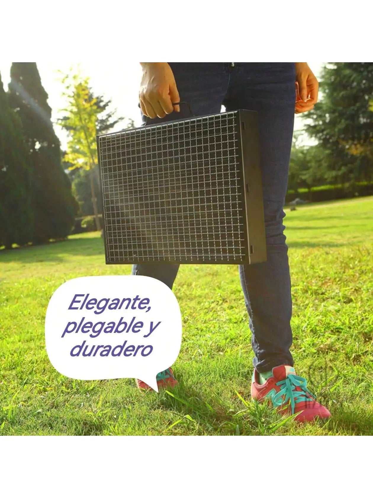 Asador Grande Portátil Plegable BBQ Parrilla De Carbón Ligera