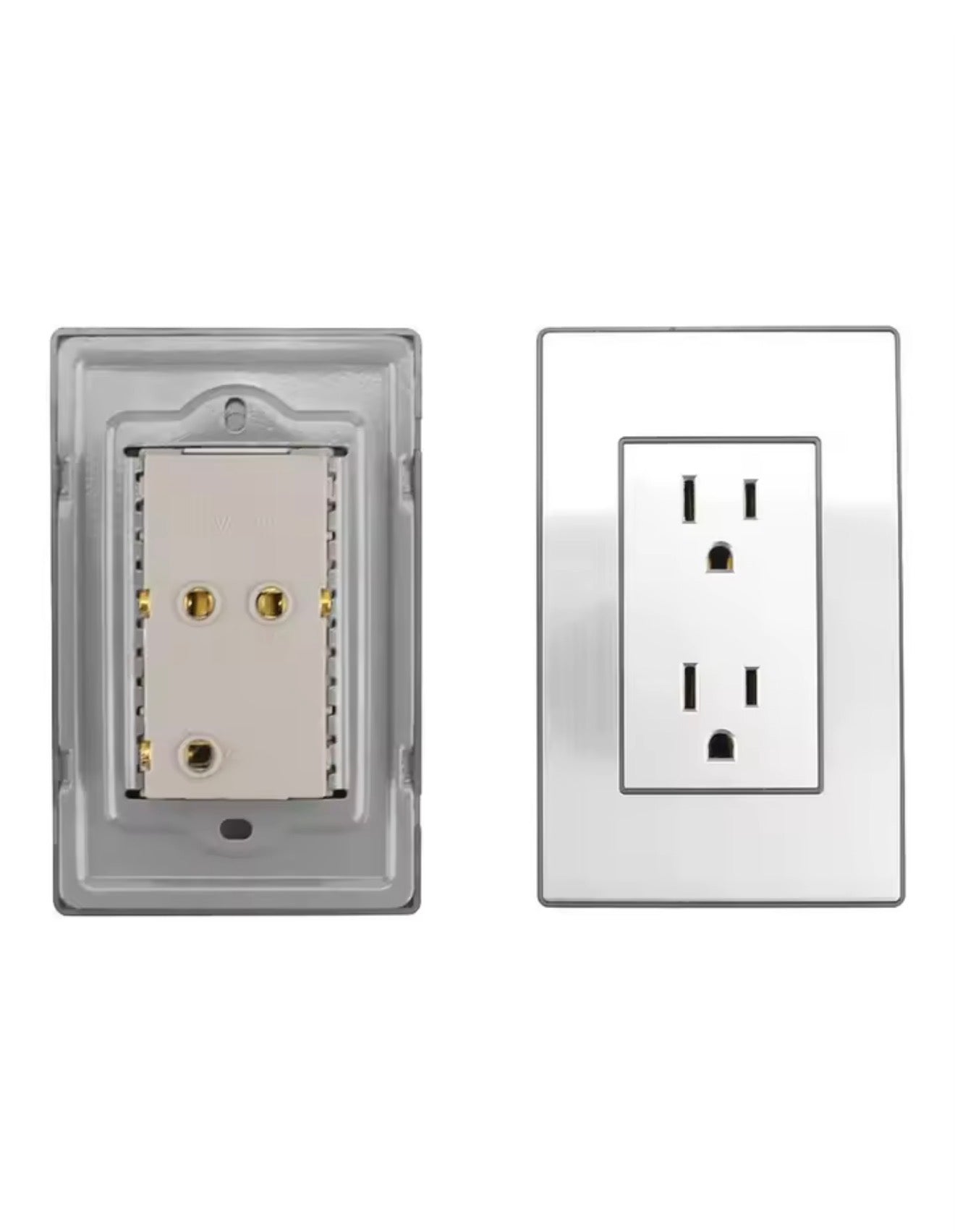 Enchufe eléctrico plateado