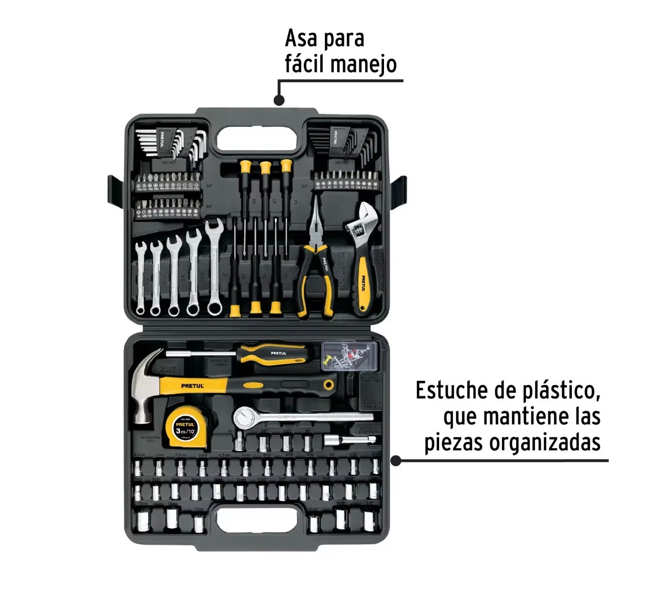 Juego de herramientas Pretul 104 piezas con estuche