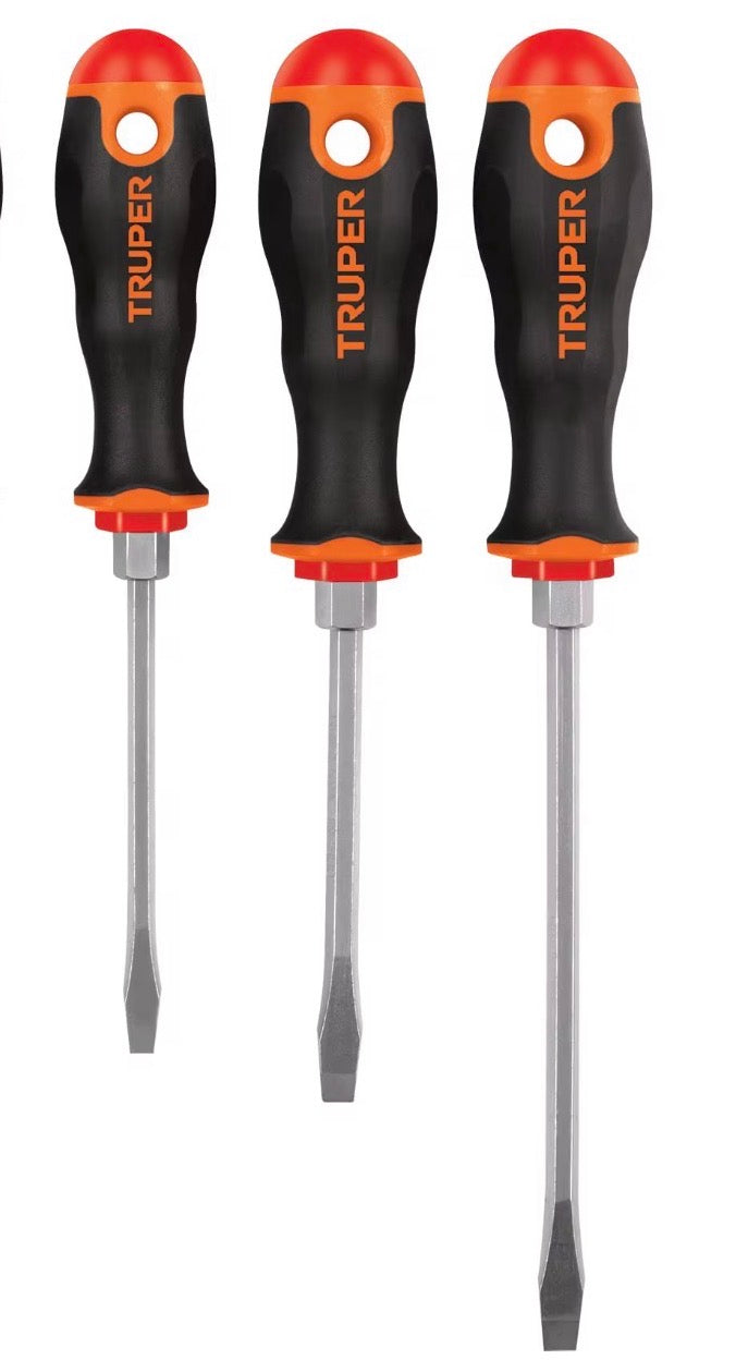 Juego de 6 Desarmadores Truper Comfort Grip – Punta Plana y Cruz
