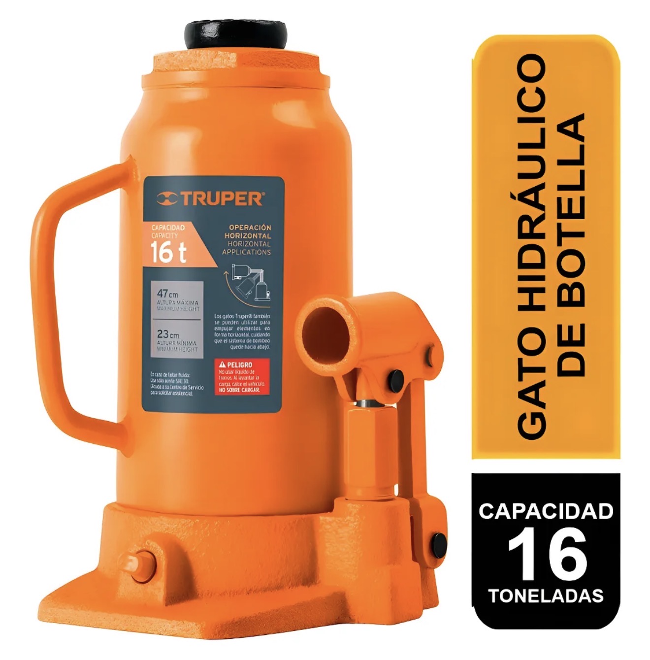Gato hidráulico tipo botella Truper 16 toneladas