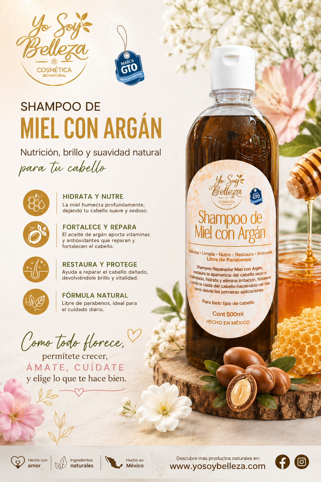 Shampoo de Miel y Argan 1 lt