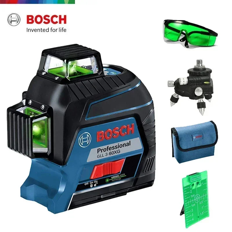 BOSCH 12 Líneas Nivel Láser Verde Nivel 3D Autonivelante 360 °