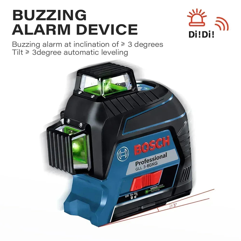 BOSCH 12 Líneas Nivel Láser Verde Nivel 3D Autonivelante 360 °