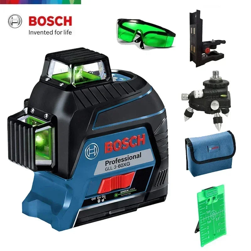 BOSCH 12 Líneas Nivel Láser Verde Nivel 3D Autonivelante 360 °