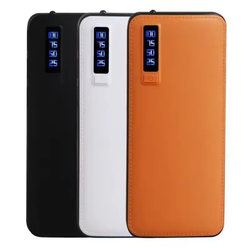 Batería portátil de 10000 mAh con textura de piel, 3 puertos