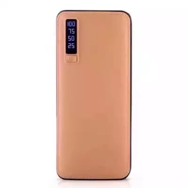 Batería portátil de 10000 mAh con textura de piel, 3 puertos