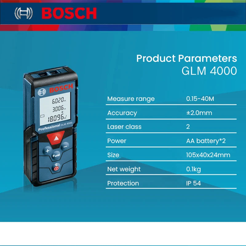 Bosch-Bolsa de telémetro láser GLM 4000 medidor de distancia láser