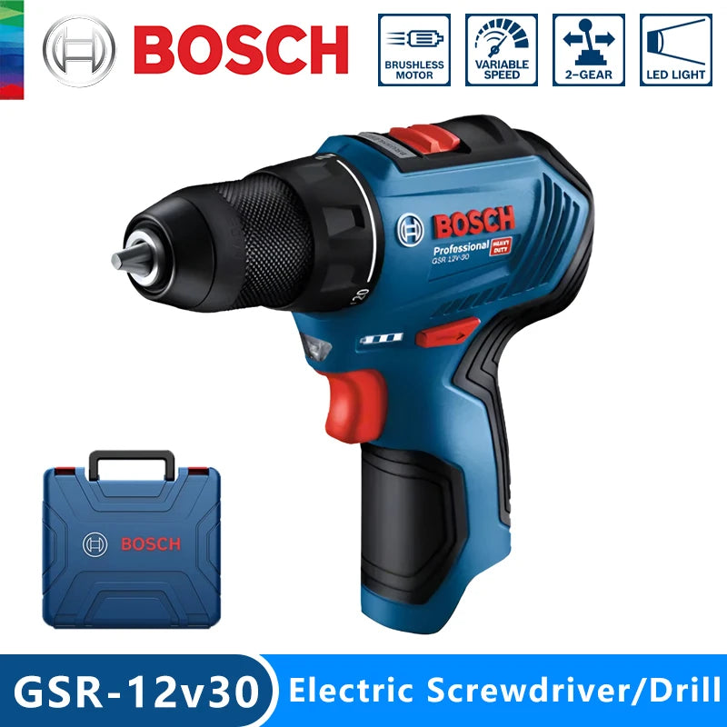 Bosch-Taladro Inalámbrico recargable GSR 12V-30