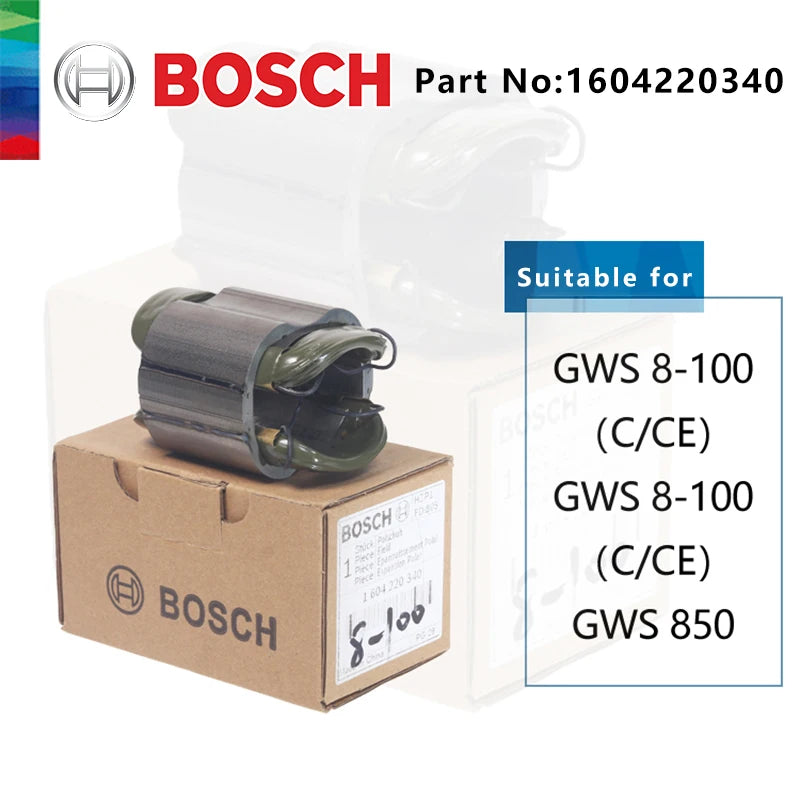 Bosch-recambio de amoladora angular GWS6-100 7-100, 8-100, 660, 670, 750, 14-900, anclaje de Rotor de armadura, piezas de reparación, Estator