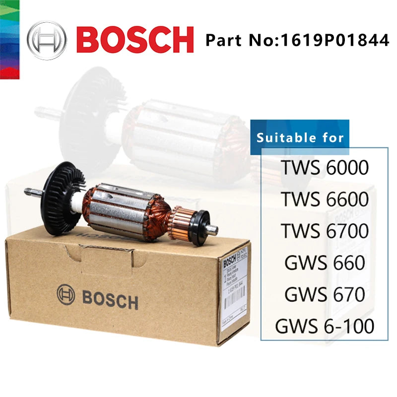 Bosch-recambio de amoladora angular GWS6-100 7-100, 8-100, 660, 670, 750, 14-900, anclaje de Rotor de armadura, piezas de reparación, Estator