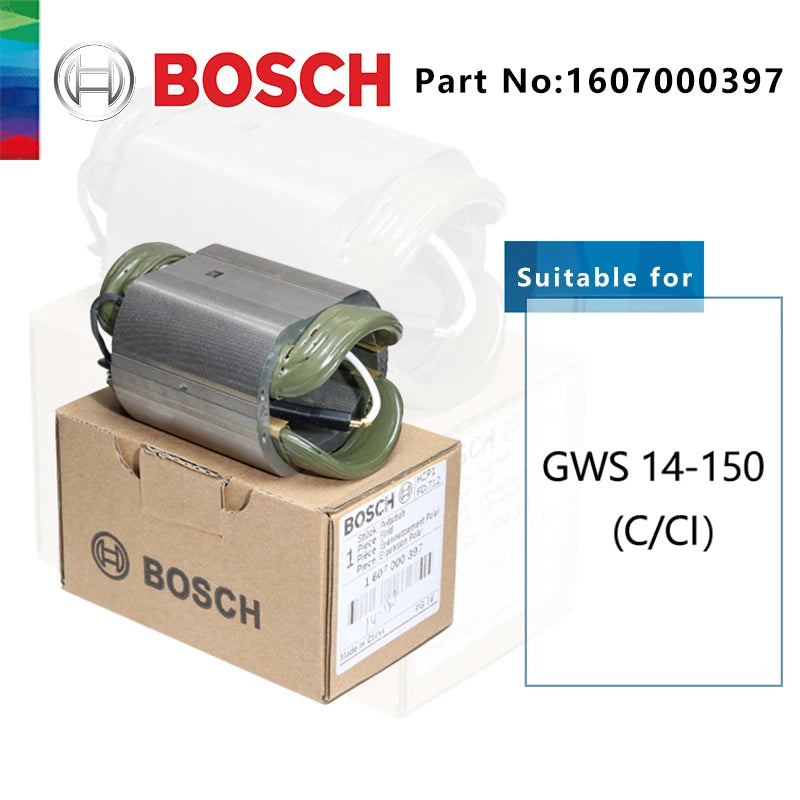 Bosch-recambio de amoladora angular GWS6-100 7-100, 8-100, 660, 670, 750, 14-900, anclaje de Rotor de armadura, piezas de reparación, Estator