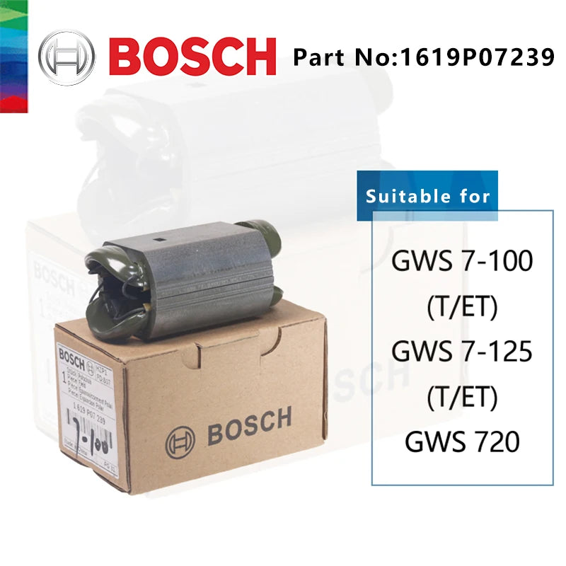 Bosch-recambio de amoladora angular GWS6-100 7-100, 8-100, 660, 670, 750, 14-900, anclaje de Rotor de armadura, piezas de reparación, Estator