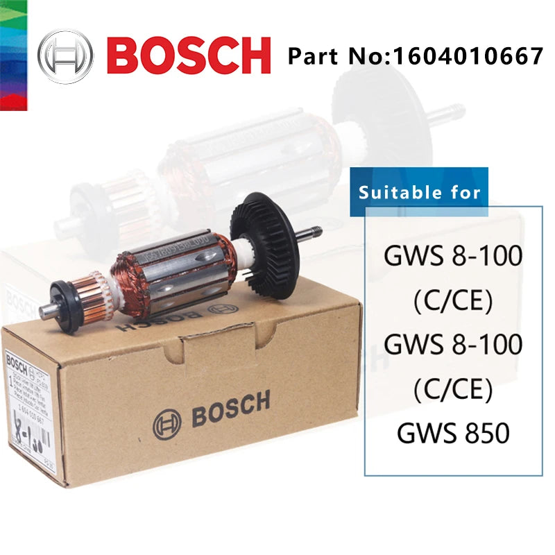Bosch-recambio de amoladora angular GWS6-100 7-100, 8-100, 660, 670, 750, 14-900, anclaje de Rotor de armadura, piezas de reparación, Estator