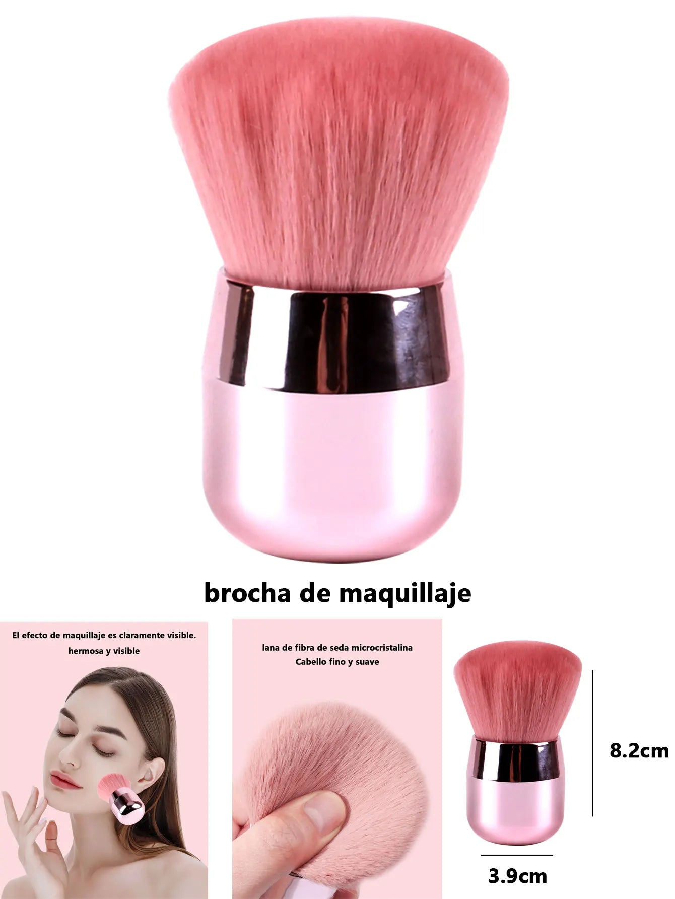 Brocha de Maquillaje Suave Profesional - Oro Rosa