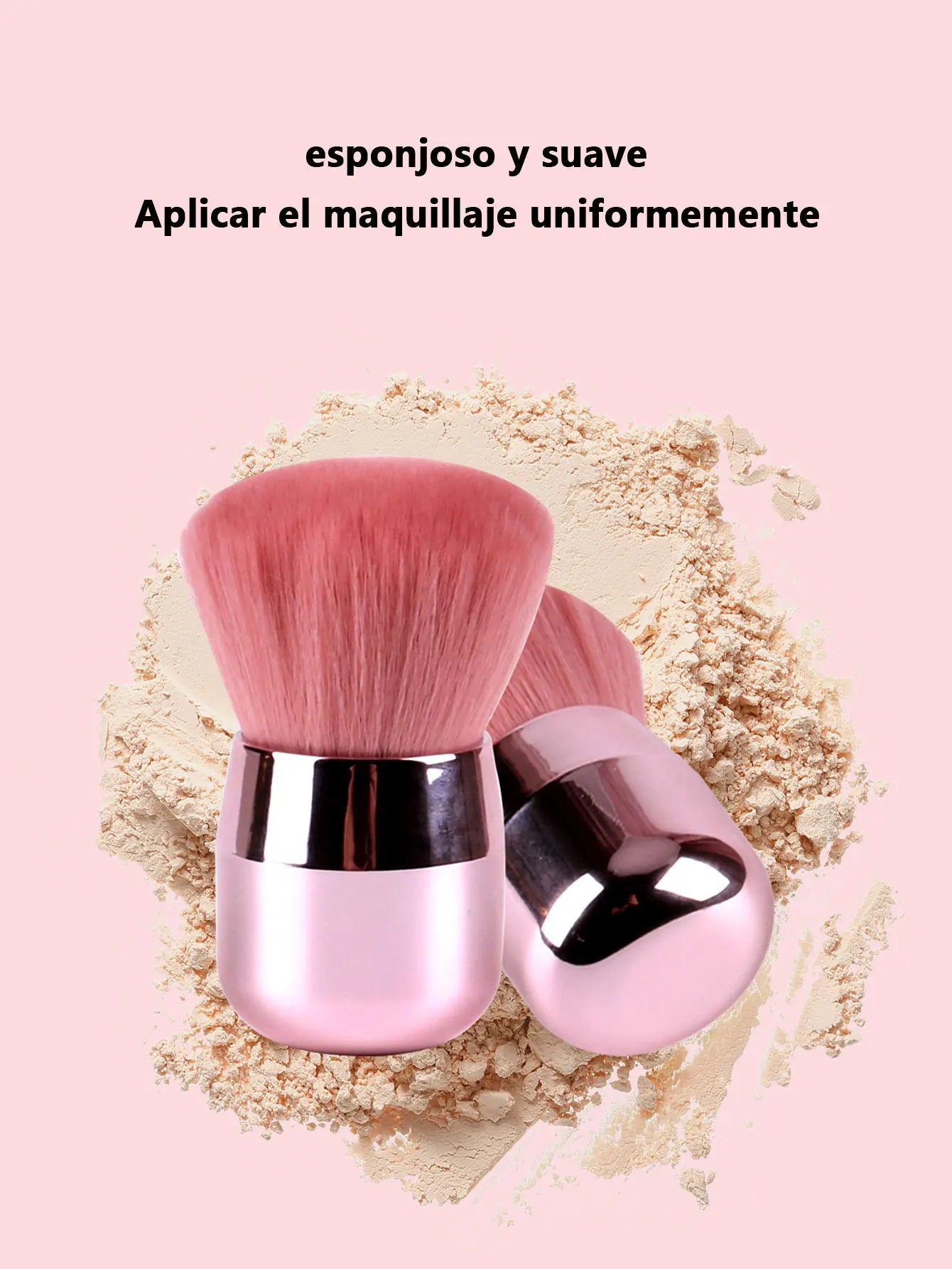 Brocha de Maquillaje Suave Profesional - Oro Rosa