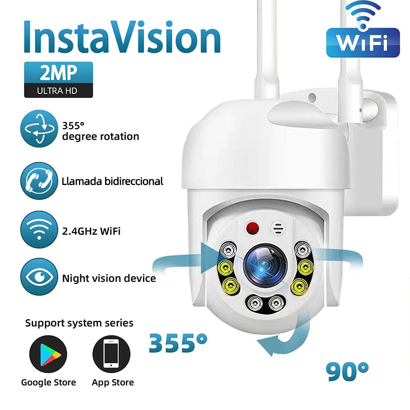 Cámara de Seguridad InstaVision WiFi 2.4G - Visión Nocturna y Audio Bidireccional