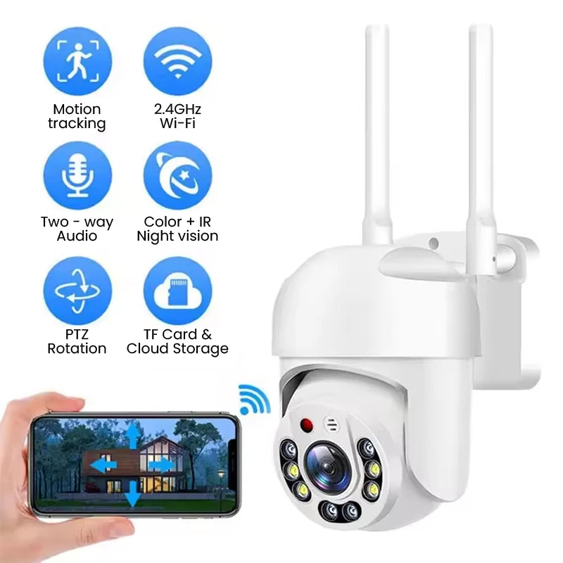 Cámara de Seguridad WiFi Exterior con Visión Nocturna