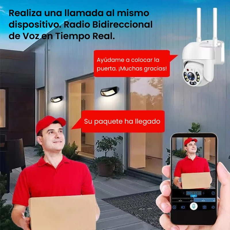 Cámara de Seguridad WiFi Exterior con Visión Nocturna